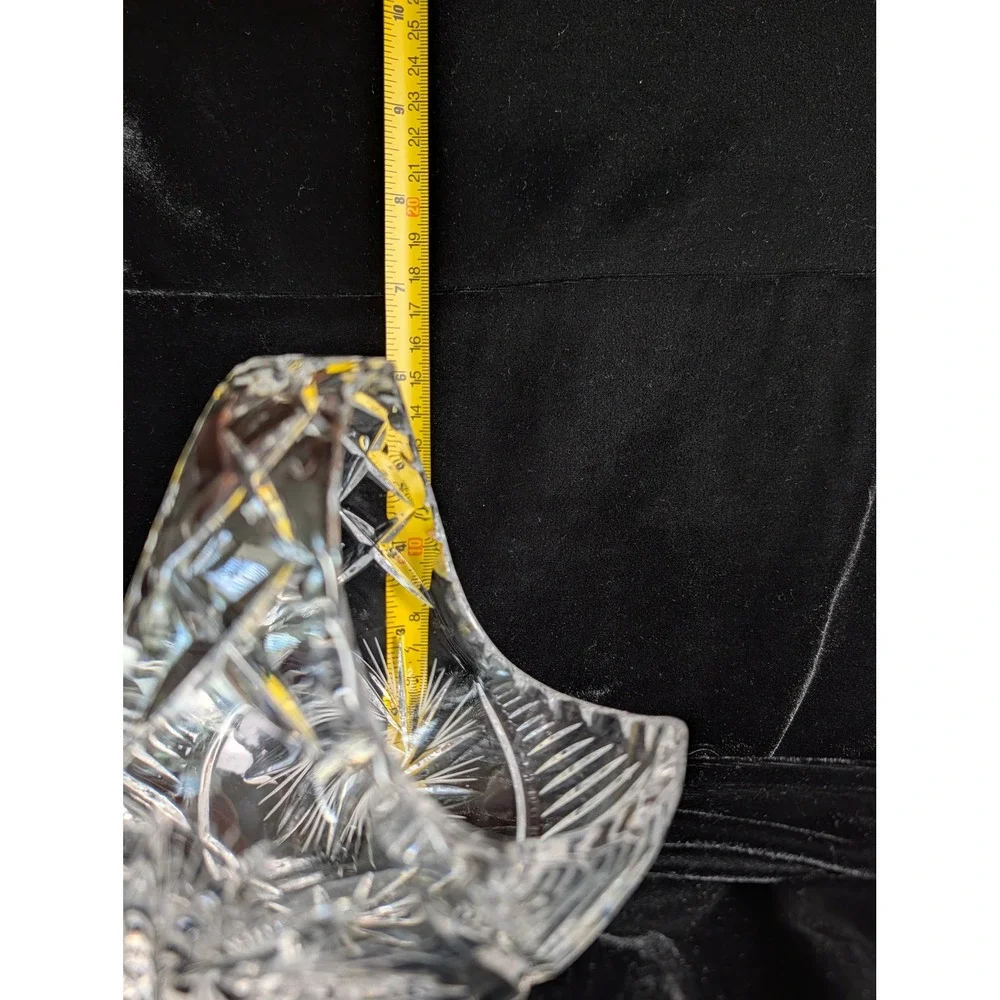 Vintage Bohemian Cut Crystal Basket 6